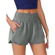 PINSPARK Running Shorts for Women 2 in 1 High Waisted Athletic Short