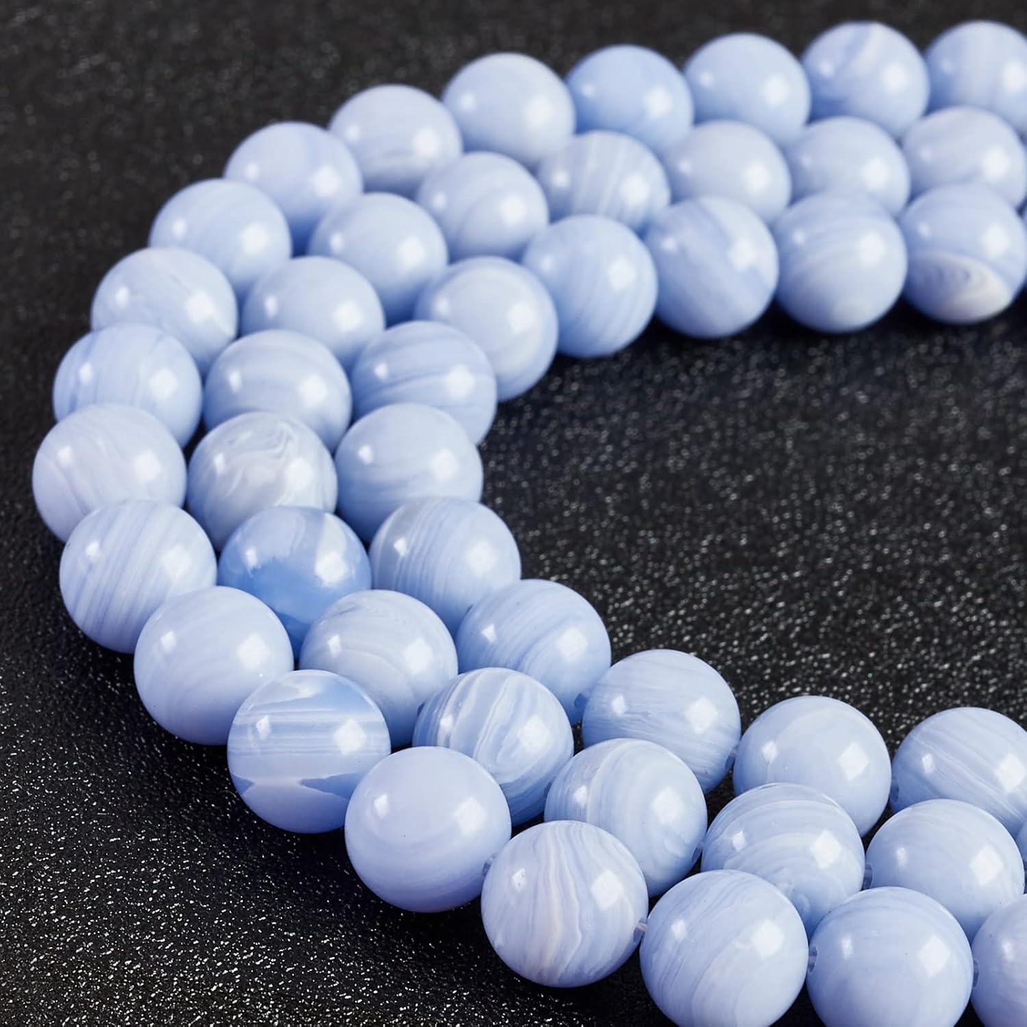 100pcs 6mm Blue Lace Agate Beads Natural Gemstone Beads Round Loose Beads for Crafting and Jewelry Making - Image 2
