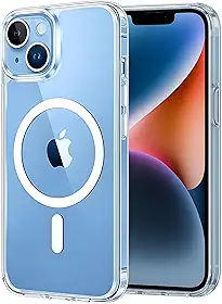 Capa para [iPhone 14 PLUS] Capinha Magnetica Premium com [Proteção de Câmera] Clear Case Transparente [Anti-Amarelamento], Compatível com MagSafe, Resistente a Riscos e Anti Impacto