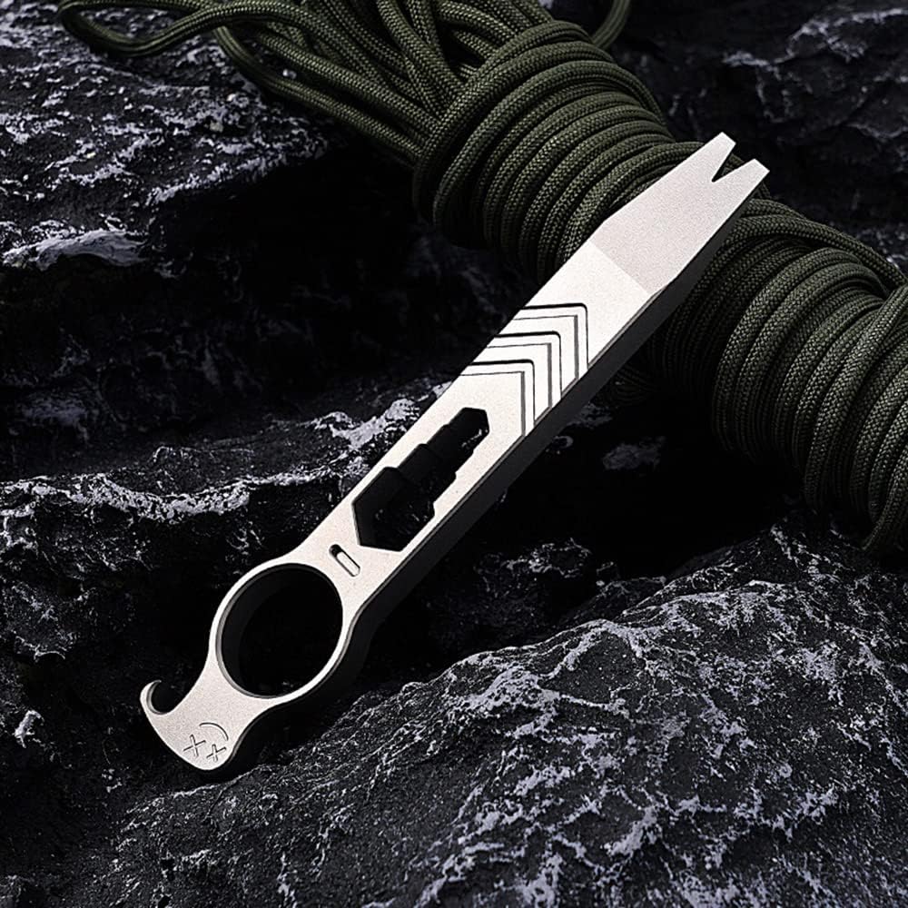 Titanium EDC Multi-tool, Pry Bar, Bottle Opener, Wrench, Nail Puller, Keychain
