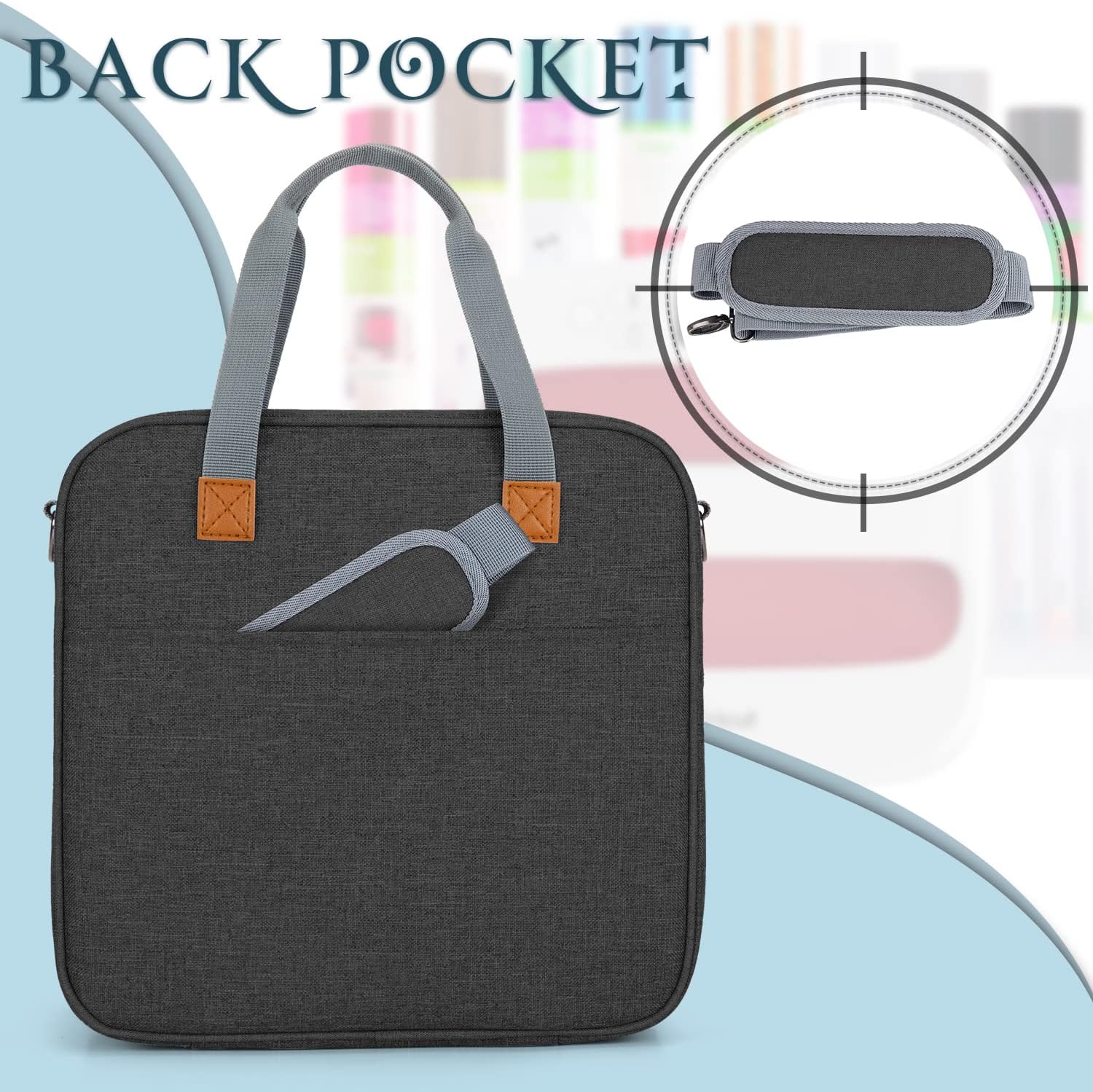 LUXJA Carrying Case Compatible with Cricut Easy Press (9 inches x 9 inches), Tote Bag Compatible with Cricut Easy Press and Supplies (Bag Only, Patent Design), Black