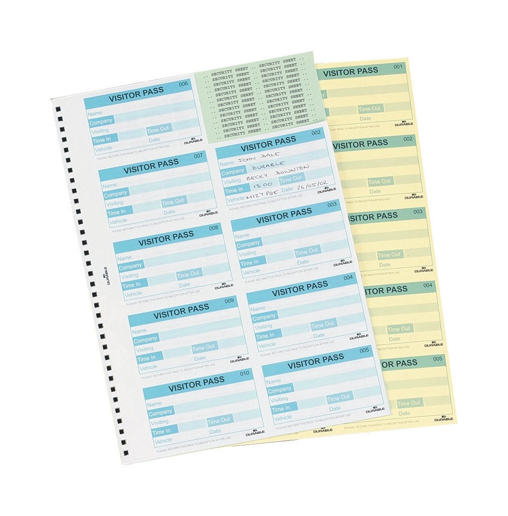 Durable Nachfüllsatz für Besucherbuch / Visitors Book 100, englisch, für 100 Namensschilder, 146465