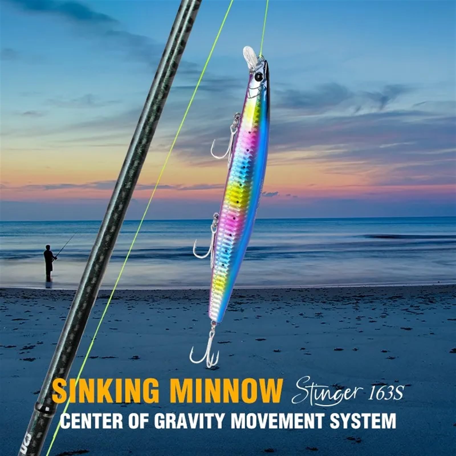 Minnow affondamento di acqua salata ultra lunga 163mm 34.2g esche artificiali esche dure for spigole