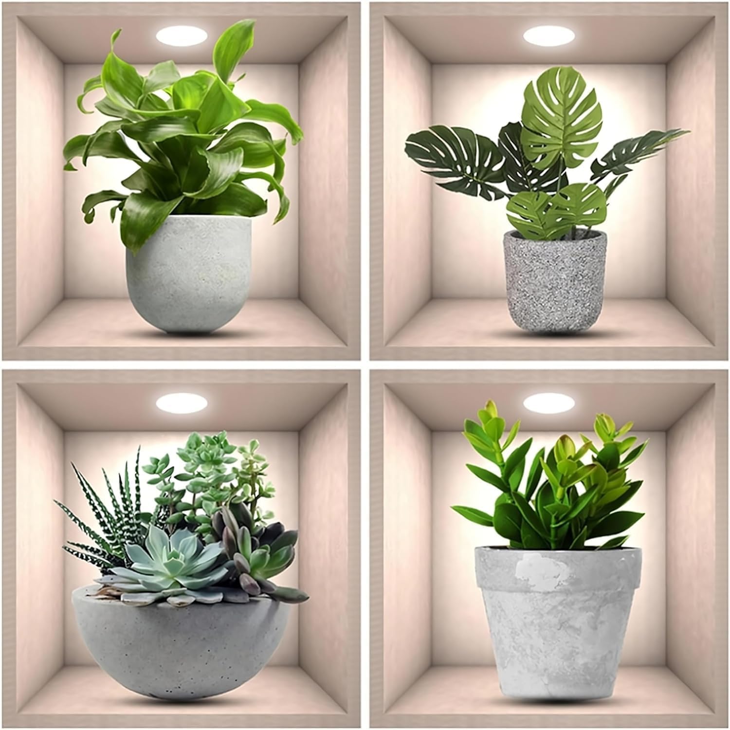 AARKRI SALES 3D Wall Sticker | Wall Sticker for Home | Living Room, Bedroom (Pack of 4) (Flower Pot)-image-30