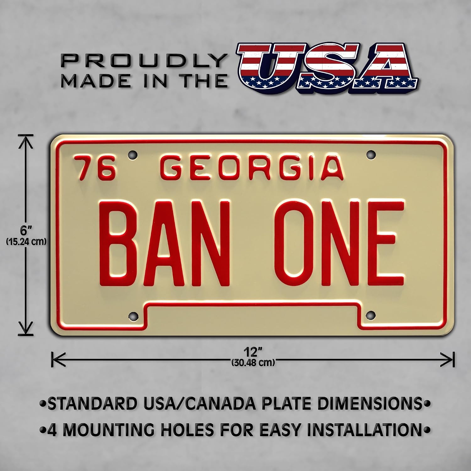 Celebrity Machines | Smokey and The Bandit | BAN ONE | Vanity Plate, Stamped Aluminum, Metal Decorative Tag, Corrosion Resistant, Quality Novelty Sign, Wall Decoration, Wall Hanging