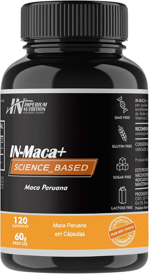 Maca Peruana 2000mg (IN-Maca+ 120 Cápsulas) - Para Homens e Mulheres - Imperium Nutrition