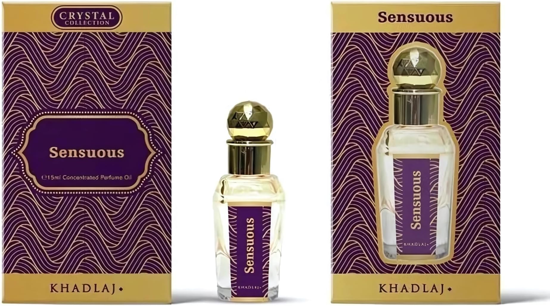 Khadlaj Perfume Oil 15ml - Premium Non-Alcoholic Long-Lasting Fragrance for Women & Men - Unisex Arabian Oud Attar Sweet Floral Musky Woody Notes - 8 Luxurious Variants 1x6 Pc (Sensuos (15ML))