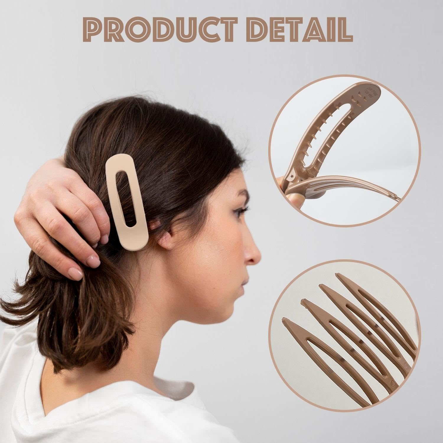 6 Pieces Of Flat Duckbill Clips, Simple And Convenient Hair Clips, Quick Hair Clips, Styling Hair Clips, Essential For Daily Matching, Styling Clips - Image 3