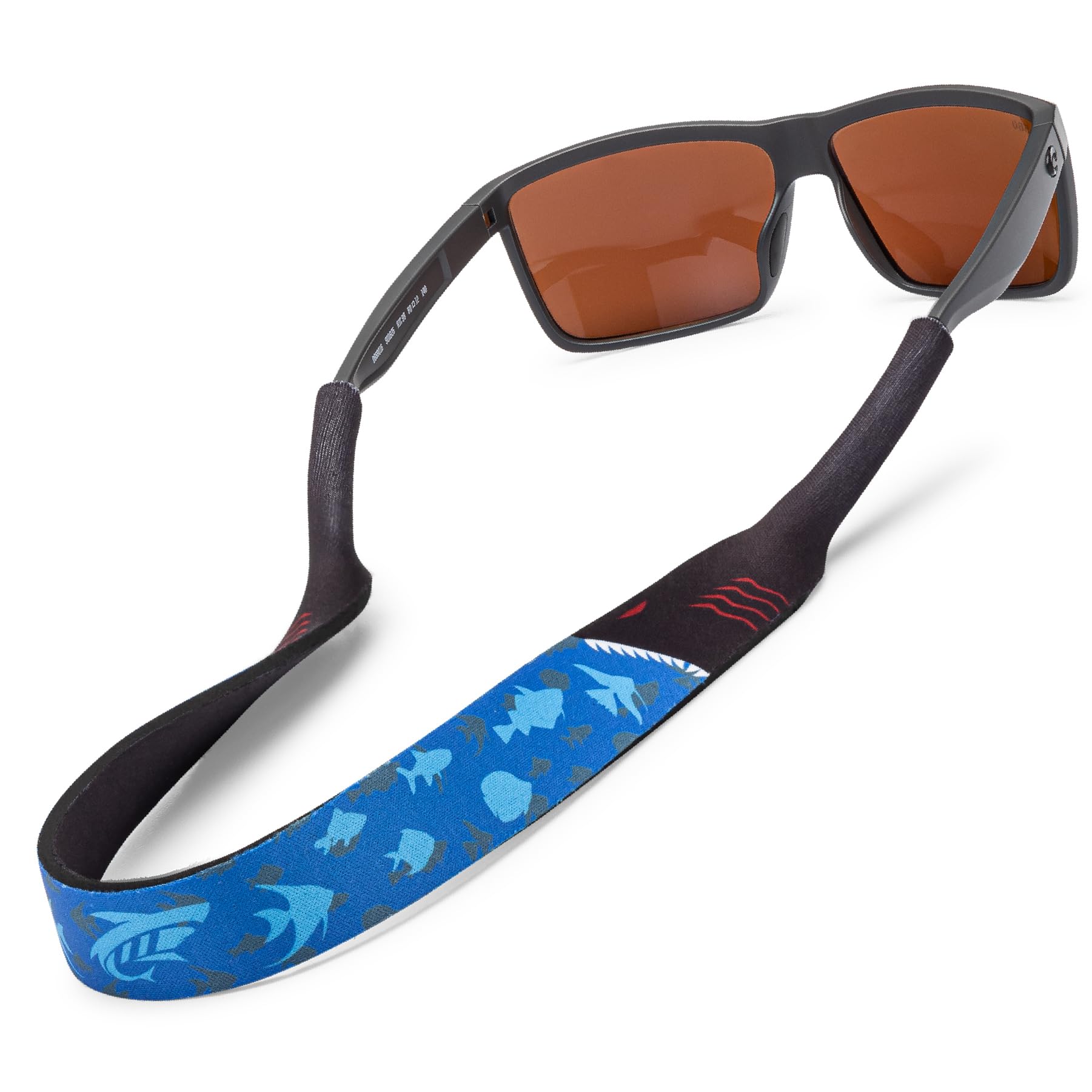 Pilotfish Men's Blue Neoprene Sunglasses Strap – Neoprene Eyewear Retainer, Secure Floating Sunglass Cord With Anti-Slip Ends
