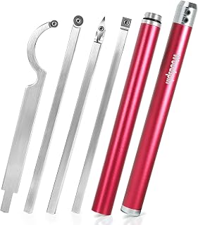 Wood Turning Kits, Carbide Lathe Tools for Wood Lathe, Wood Lathe Tools and Accessories with Indexable Inserts, Wood Turning Tools for Lathe Set, Lathe Tools & Lathe Accessories with Storage Case（Red）