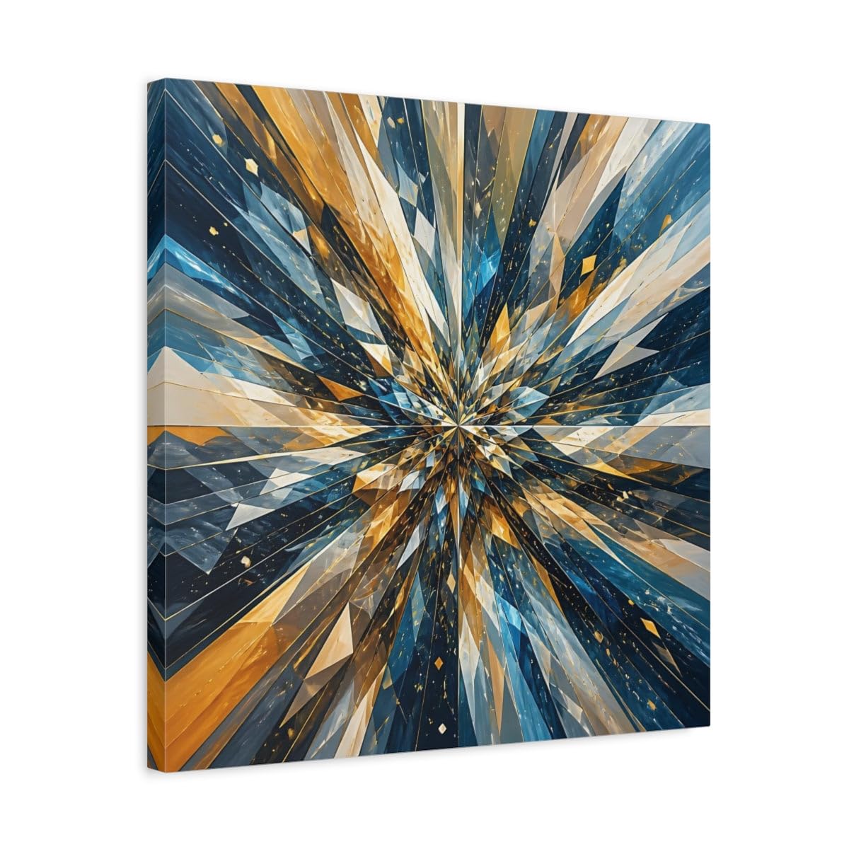 Impression sur toile géométrique luxe bleu et or de 50x50 cm - 8