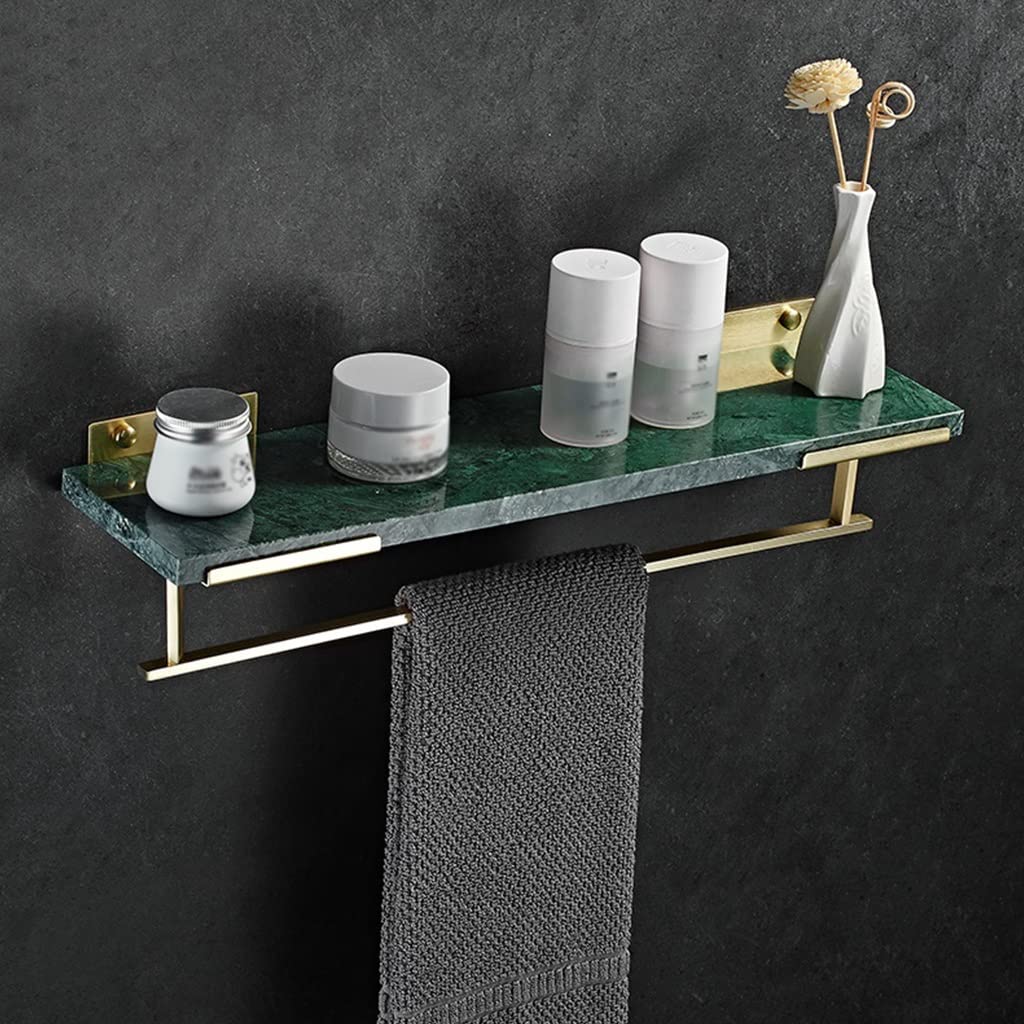 NPQPNAFC Bathroom Shelf Shower Caddy Marble Nordic Light Luxury Gold All-Copper Bathroom Towel Rack Wall-Mounted Bathroom Shampoo Organi