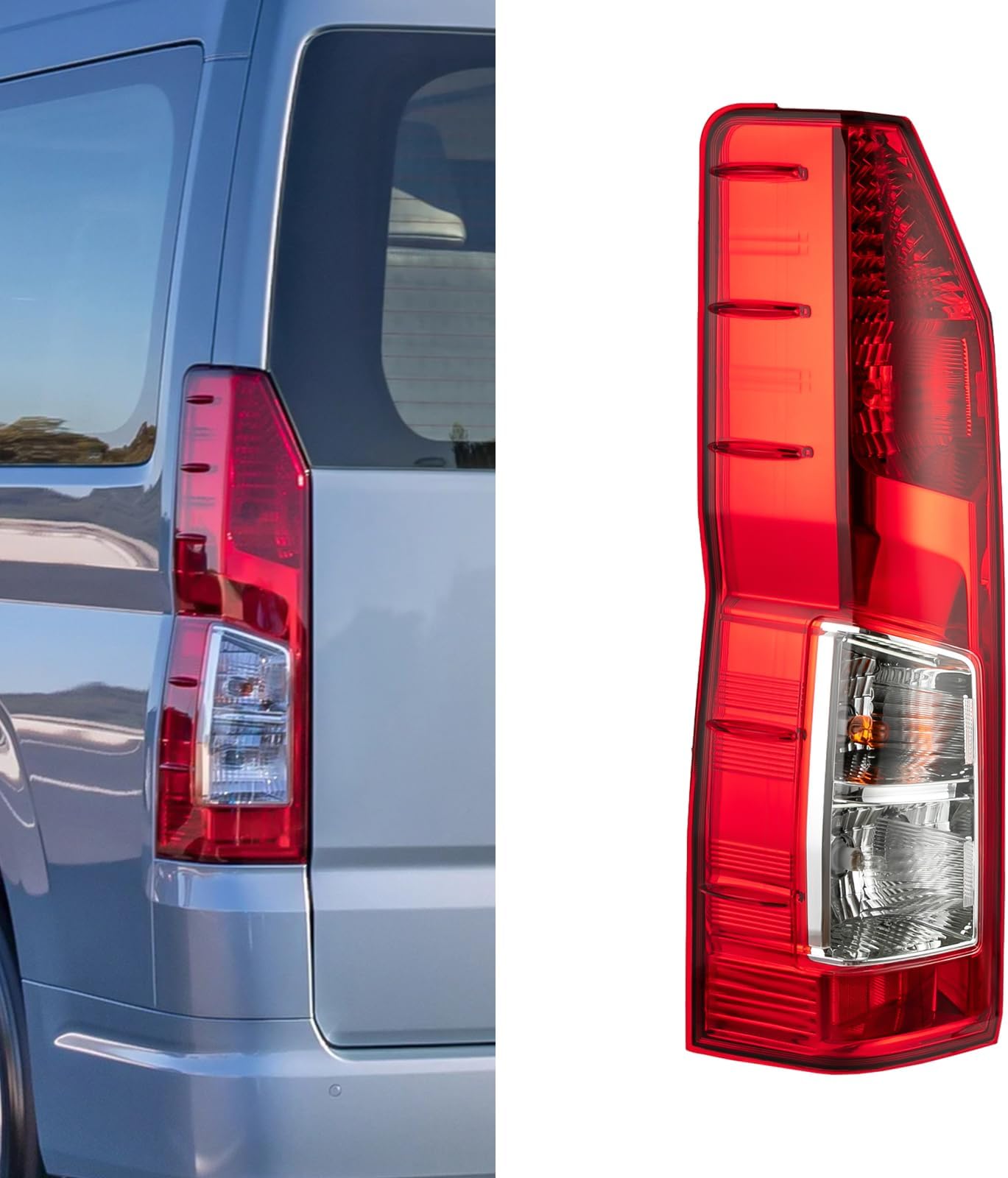 Fits 2019 2020 2021 2022 2023Toyota Hiace Tail Light Assembly, Left Driver Replacement, Halogen Rear Tail Brake Lights Lamp, SBP-BP4231-1