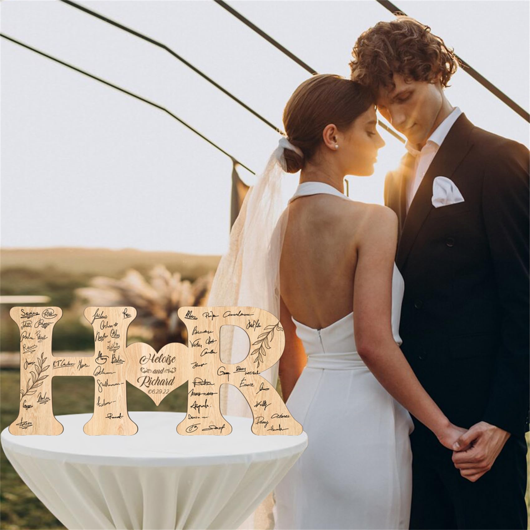 Personalized Wedding Guestbook & Vow Books Set – Custom Keepsake With Names & Date (Design 3, Eggshell)