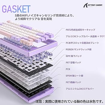 Amazon | ATTACK SHARK×FREEWOLF X75 ゲーミングキーボード