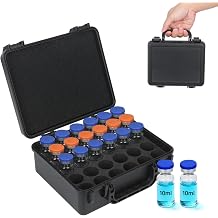 10ml Vial Storage Case 30 Slots, Peptide Case for Fridge Hard Shell