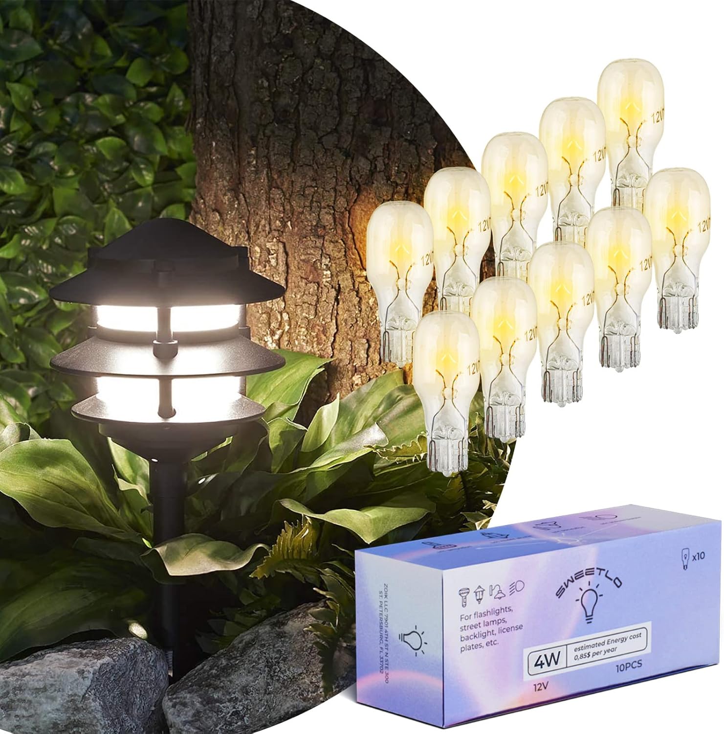 SWEETLO T5 4w/12v 4w Path Light Replacement Bulbs Malibu Landscape - Garden Lights Landscaping Low Voltage Bulbs - b921xf lv526 ge915 lv528 16120x ml7w4c ge555 lv516 c923 Incandescent Bulbs