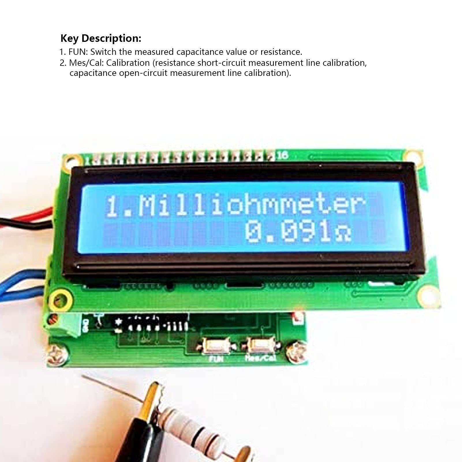 Ohmímetro de Baja Resistencia, Medidor de Miliohmios Preciso PCB DC 7-12V para Medir