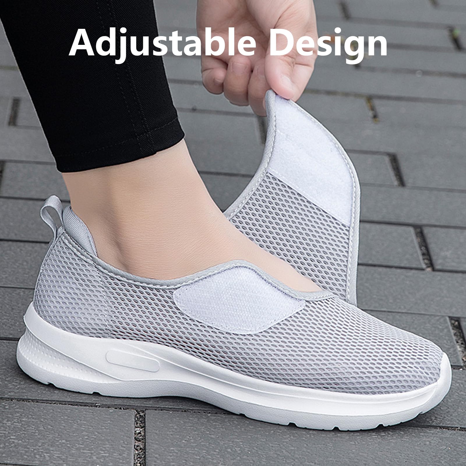 Ciabatte Diabetiche Donna Uomo Regolabile Larghe | Morbido Pantofole da Casa Slip On Pantofole Pantofole Leggero Traspirante Passeggio Scarpe Antiscivolo Ortopediche Sandali