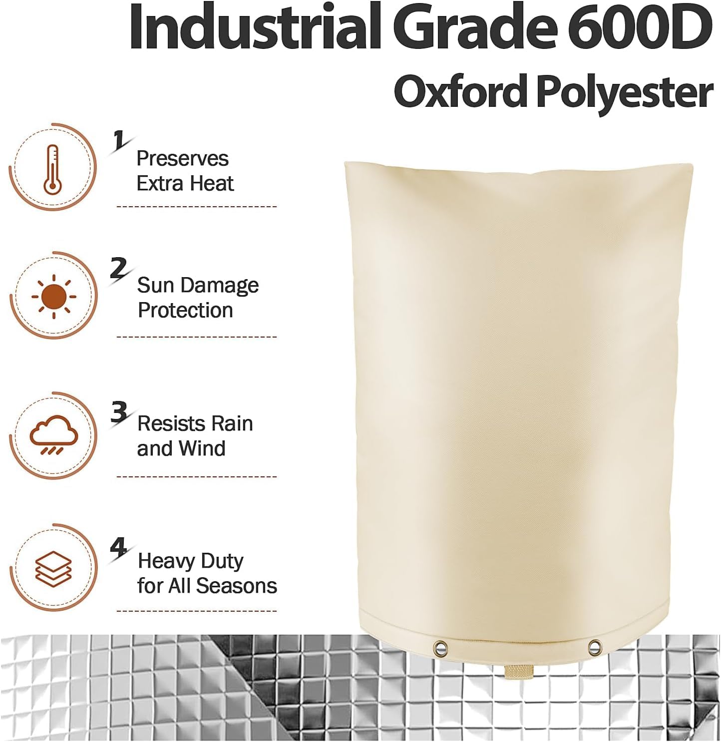 SUNICO Backflow Preventer Insulation Cover (5°F) 22" W X 34" H- 5-Layer Optimal Insulated Design Sprinkler Cover for Outside, Backflow Insulation Cover for Sprinkler Valve ,Winter Freeze Protection