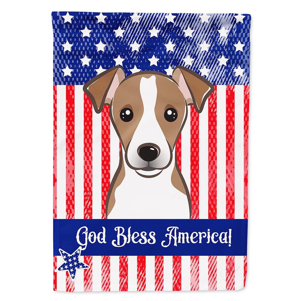 Drapeau Jack Russell Terrier God Bless American pour décorer votre jardin en été