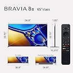 Sony BRAVIA 8 II Téléviseur 65 po, QD OLED, 4K Smart Google TV, Processeur XR avec Technologie AI, Design Ultra Mince, Télévision 120hz, Dolby Vision/Atmos, Fonctionnalités Exclusives pour PS5, K-65XR80M2, Modèle 2025