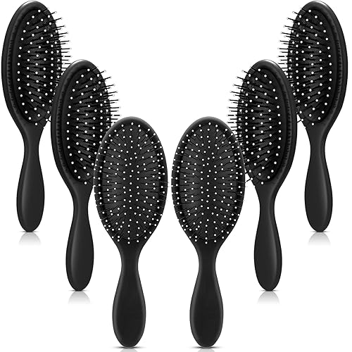 Nuenen 6 cepillos de cabello húmedo para mujer, cepillo desenredante de viaje, cerdas suaves con base de cojín, para secar y desenredar, cepillos de