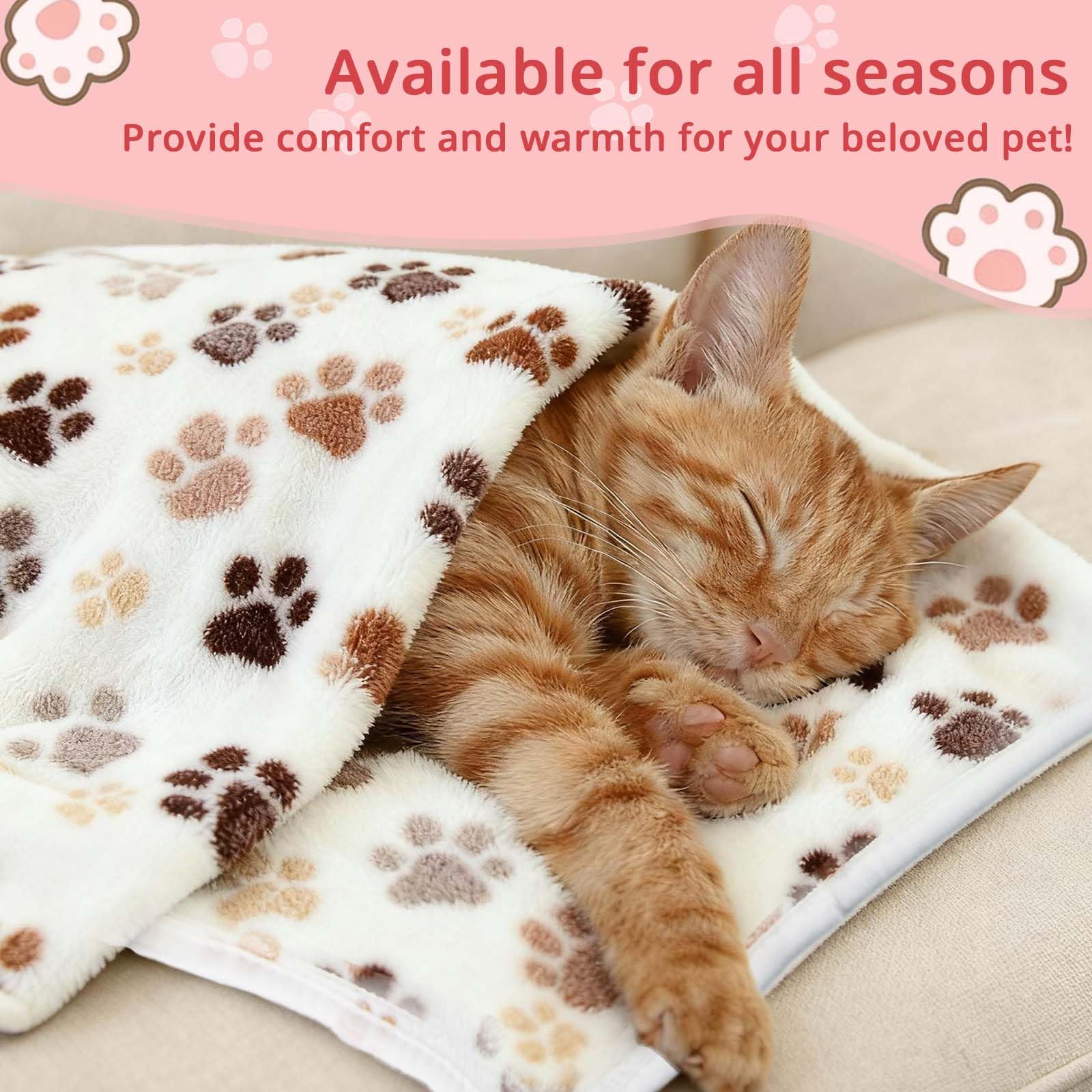 Bundle Lot de 3 couvertures en peluche douce pour chiens, chats de petite taille moyenne, lavable (3A, 60 x 40 cm)