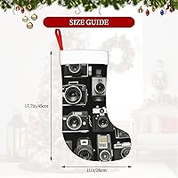 Vista 2 de Christmas Stockings Personalized Christmas Decorations 18" Retro Cool Camera Collection Stockings for Christmas Classic Soft Plush Xmas Hanging