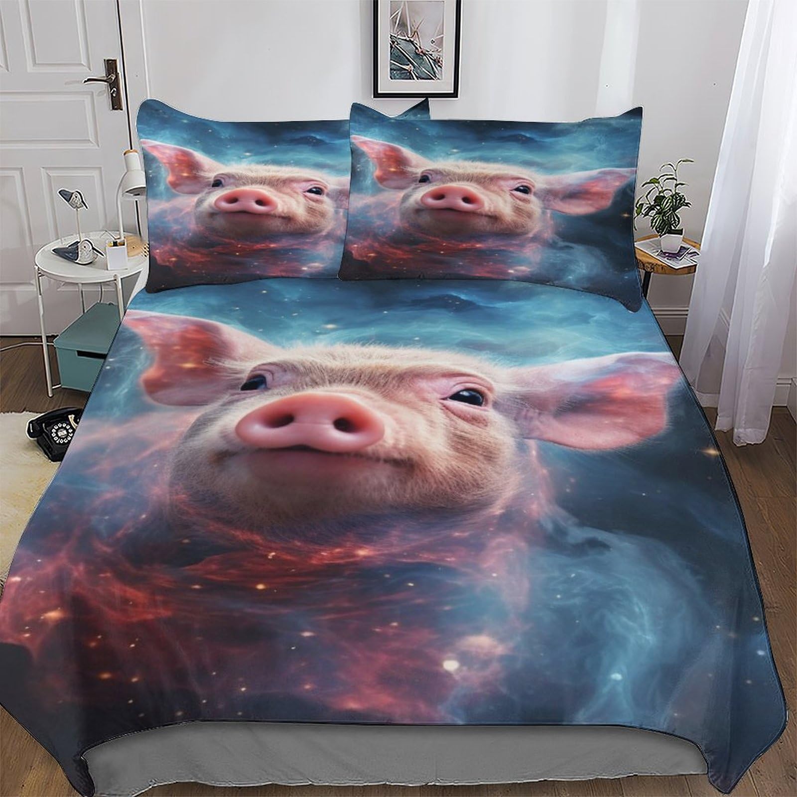 Parure de lit cochon 200x200 en microfibre pour une chambre d'enfant ou d'adulte chaleureuse