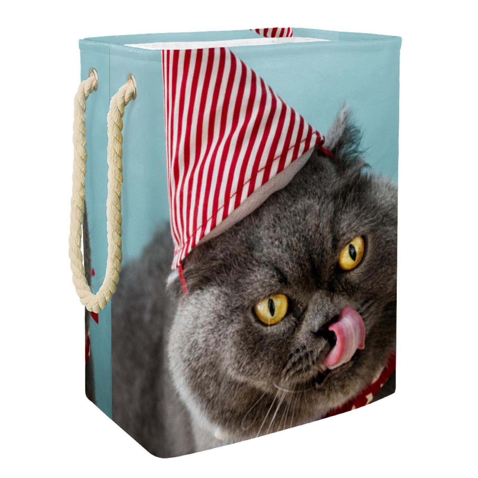 Panier à linge imperméable et pliable avec motif chat pour linge sale