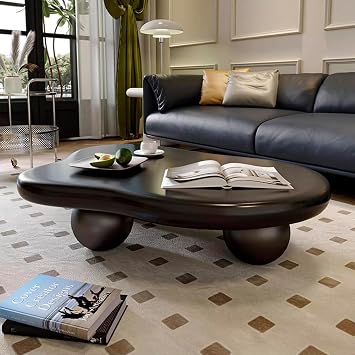 Cloud Coffee Table, Modern Coffee Table Small Coffee Table for Living Room Center Table Unique Coffee Table Funky Coffee Table Low Coffee Table Mini Coffee Table Small Space,Black,46.06"