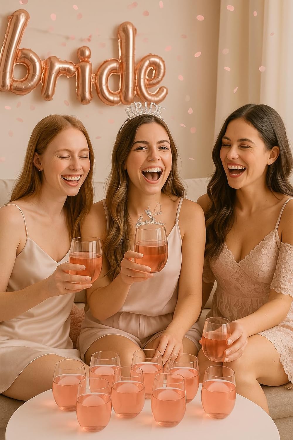 Oojami 36 Pink Plastic Stemless Wine Glasses 12oz Unbreakable, BPA Free Reusable Shatterproof Cups for Party Wedding - Image 7