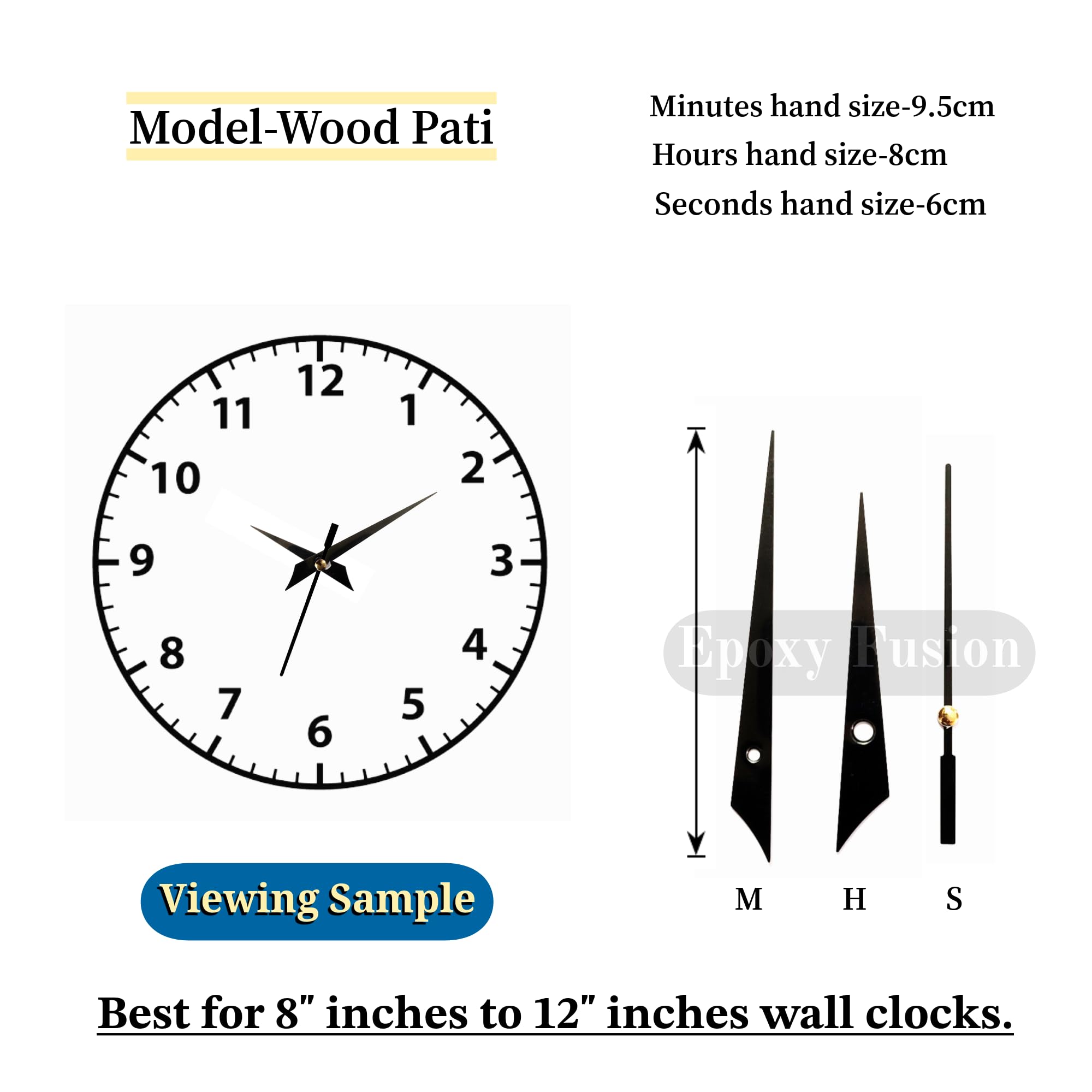 Epoxy Fusion 12 inch DIY Resin Clock Making kit, Round MDF Base (7mm Thick) for DIY Clocks and MDF Board for Resin Wall Clock (Wood Pati) 3