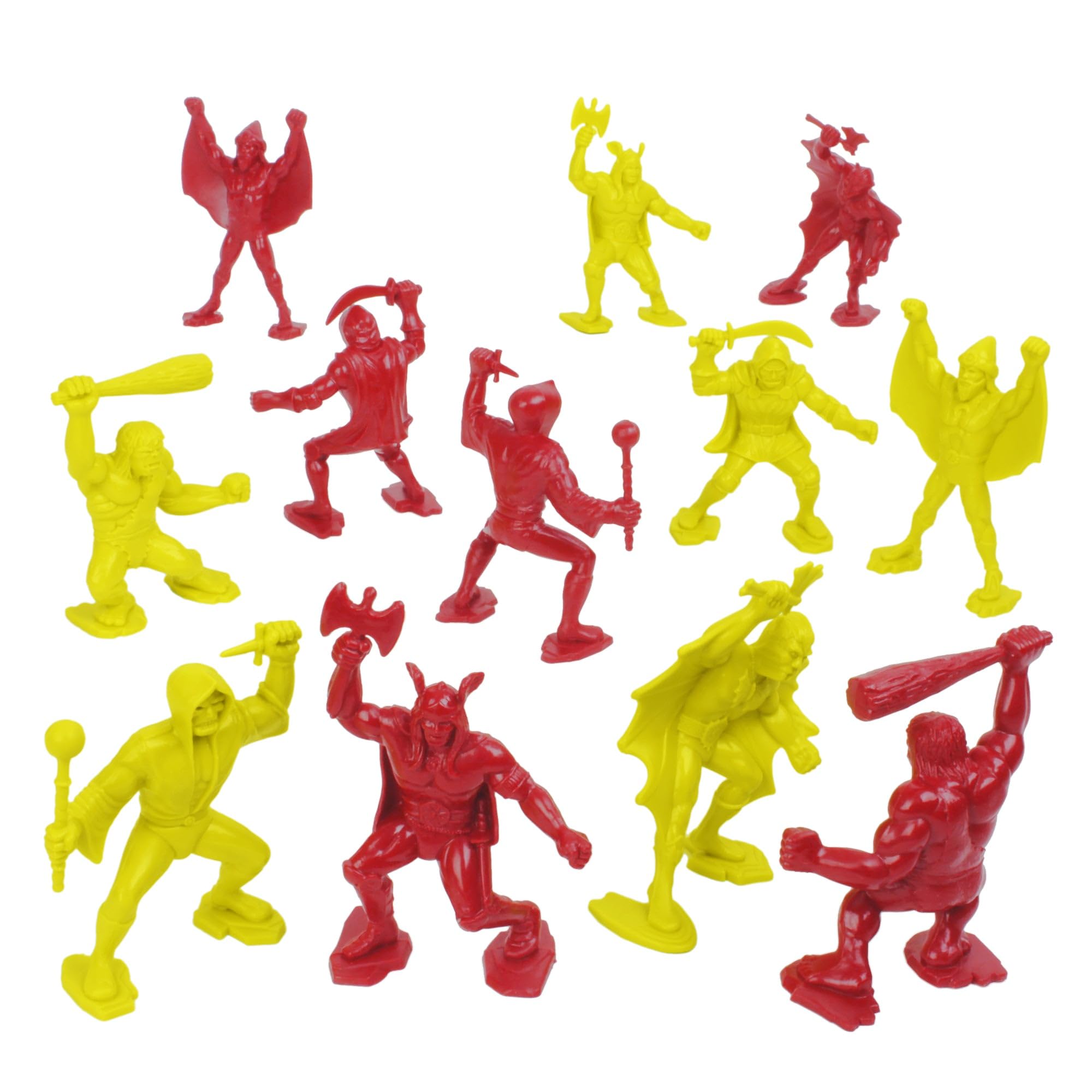 Tim Mee Toy TimMee Legendary Battle Fantasy Figures - 3 inch Red vs Yellow 24pc Set - USA
