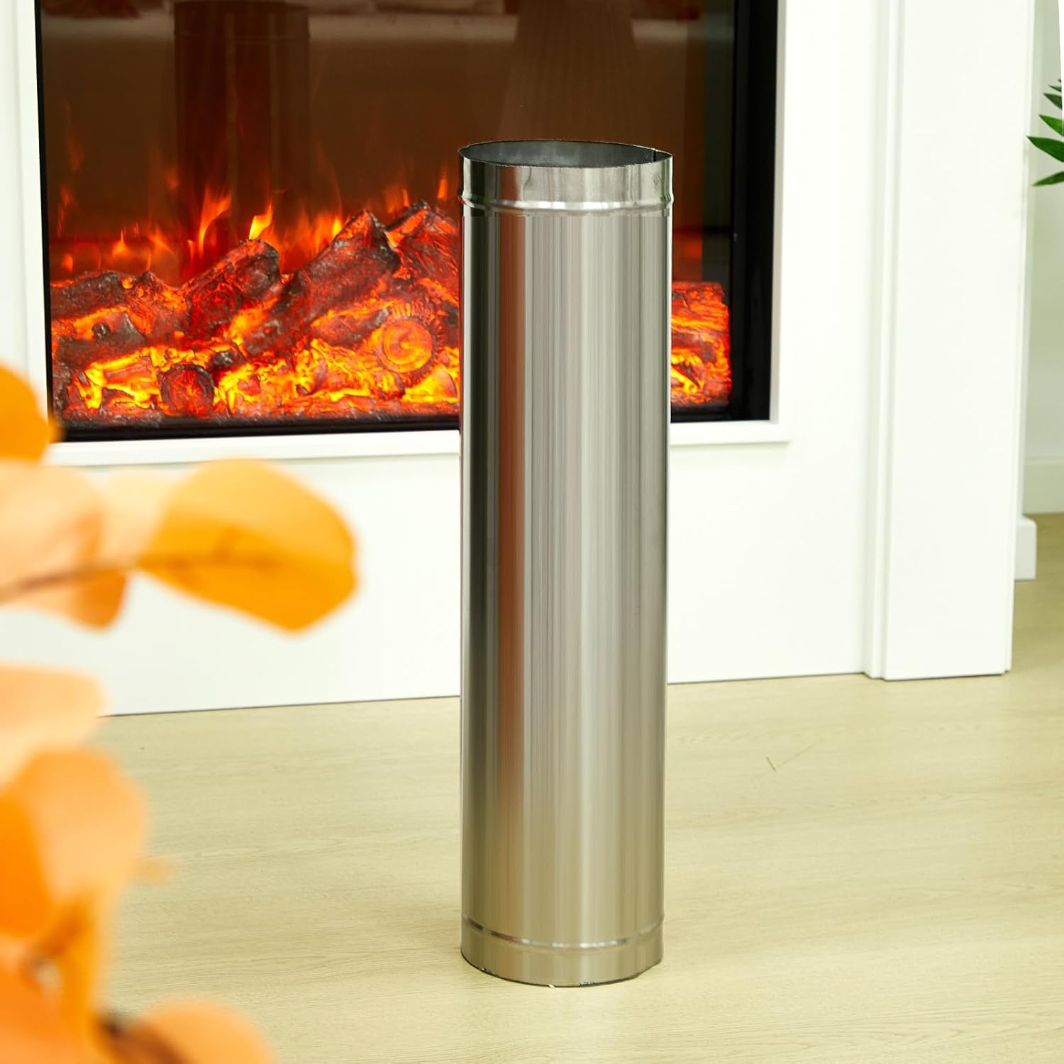 6" Inner Diameter Stove Pipe Single Wall Stainless Steel Chimney Pipe Ducting 24" Flue Chimney Extension(1 Piece)