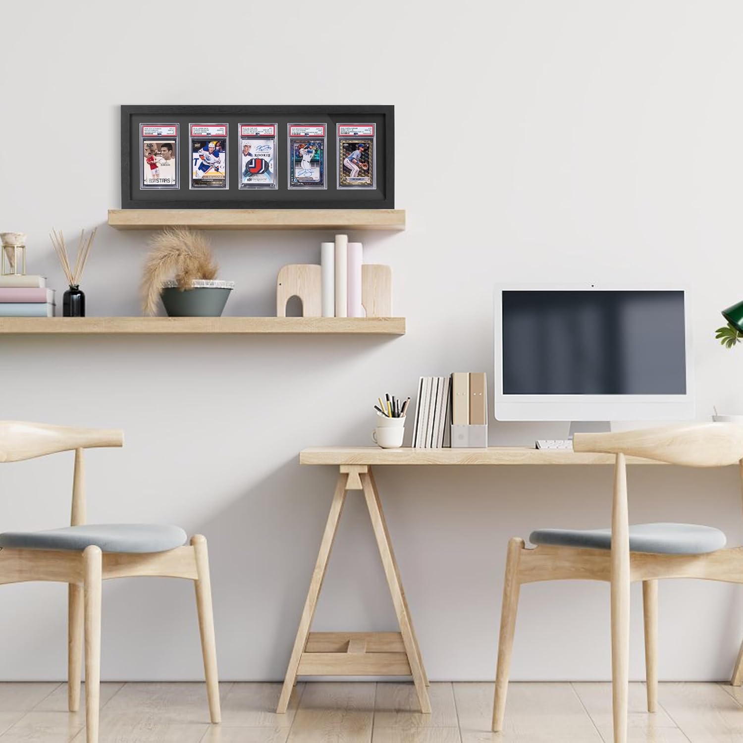 PSA Graded Card Display Frame,PSA Graded Display Case for Football,Baseball,Wall Mounted Trading Card Cisplay Frame,Card Cases for Sports Cards(5 Cards,Balck)