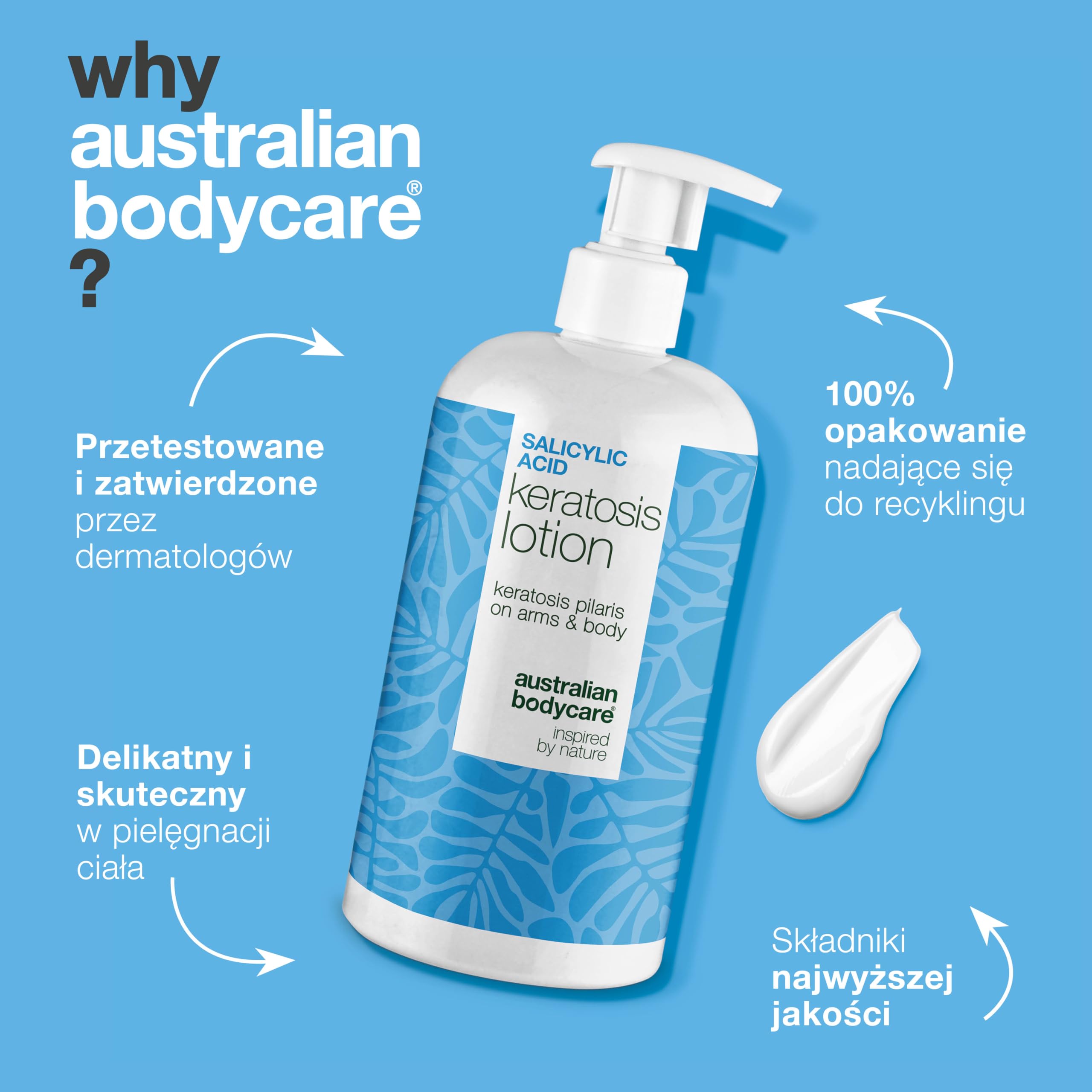 Balsam do ciała na Keratosis Pilaris – wygładza gęsią skórkę i drobne krostki – z kwasem salicylowym, niacynamidem i cynkiem PCA
