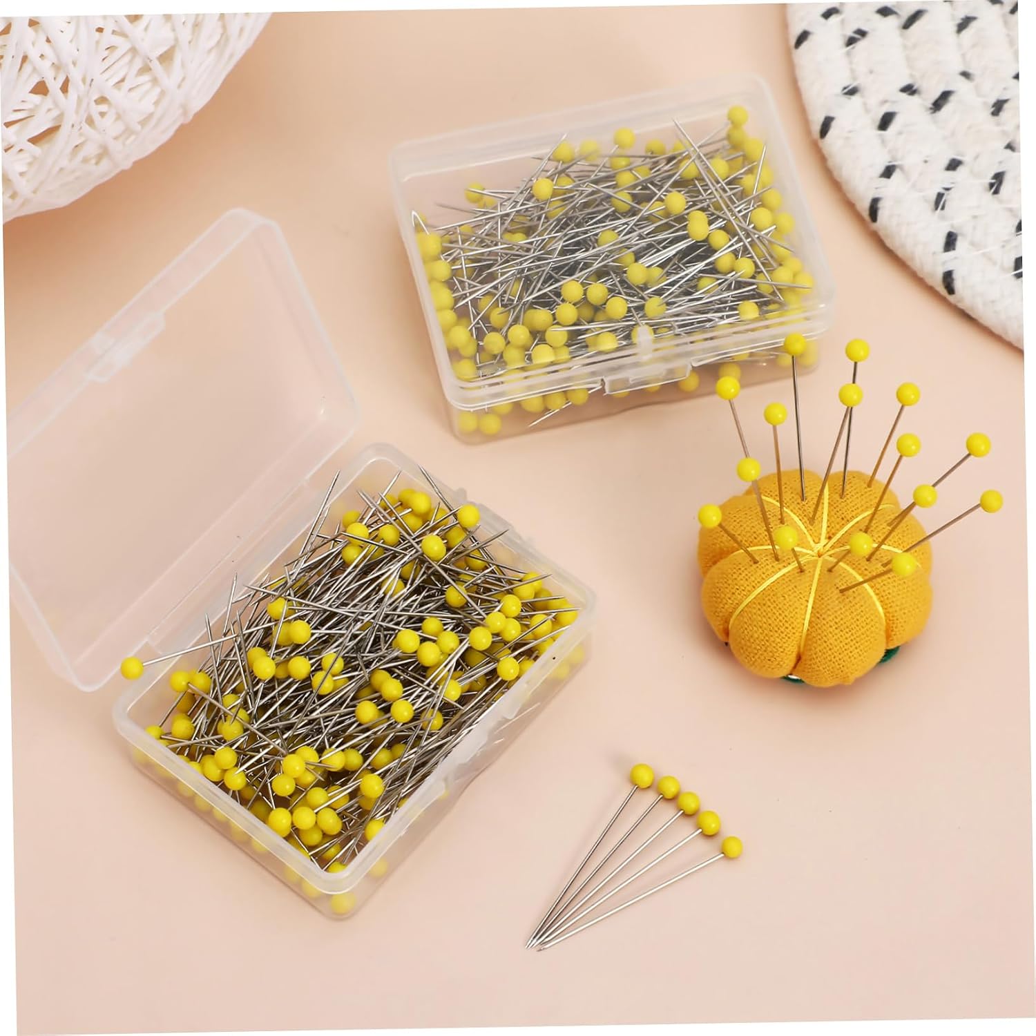 500 Pcs Glass Head Pins for Jewelry Making Fabric Sewing and Quilting Straight Sewing Pins with Colored Heads for Crafts and Dressmaking Supplies