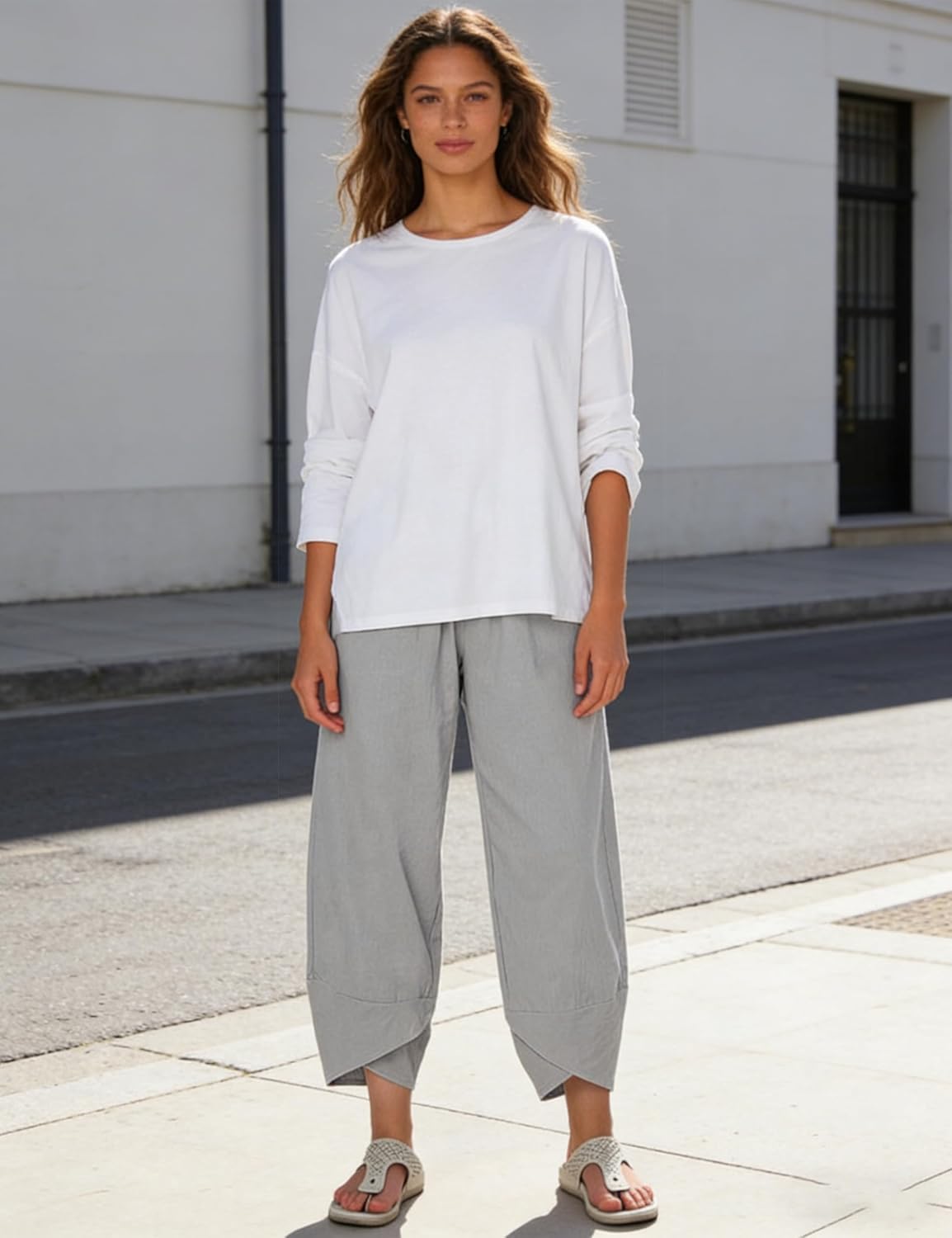 Springrain Women's Capri Pants Casual Summer Cotton Cropped Lounge Pants Trousers - Image 3