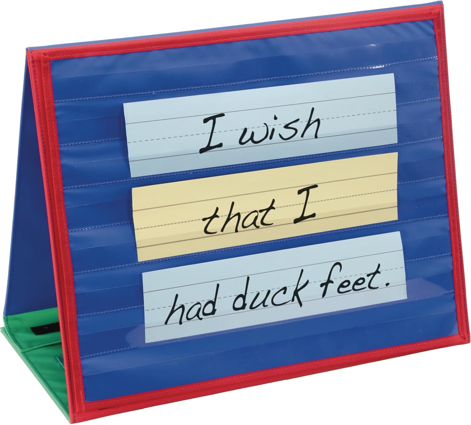 Really Good Stuff Desktop Pocket Charts and Stand, Includes Two Pocket Charts that Adhere to Foldable Stand – Pockets in Stand Hold Flash Cards and More – Easy to Store, Transport, 18” by 10⅜” by 14”