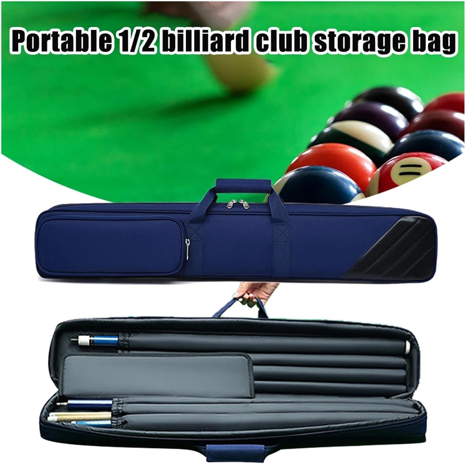 1Pcs Pool Stick Case, Cue Carrying Soft Padded Billiard Bag With Backpack-straps For Cues And Accessories