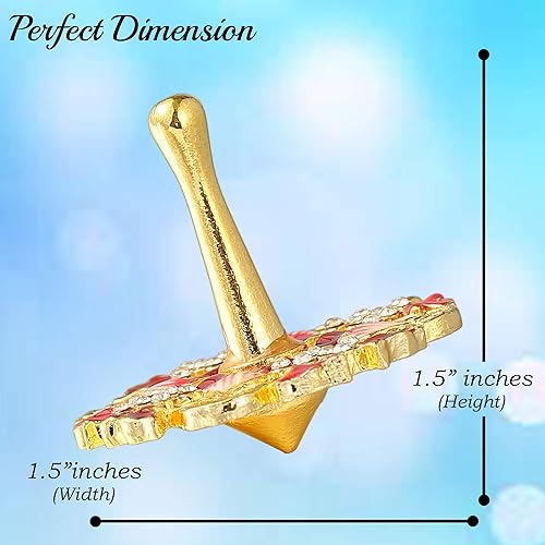 Miniatura 3 de Matashi Adornos navideños de Dreidel giratorios pintados a mano (peltre), elegante decoración judía para decoración colgante del hogar, chapado en