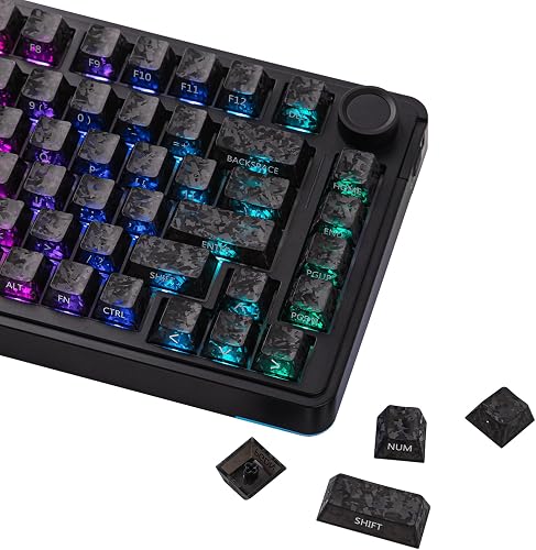 EPOMAKER SmokFiber Keycaps Set - 120 Keys Side-Printed PC Shine-Through Keycaps, Cherry Profile, Non-Slip, MX-Stem Compatible for 61/68/84/87/98/100/104 ANSI Layout Mechanical Gaming Keyboards