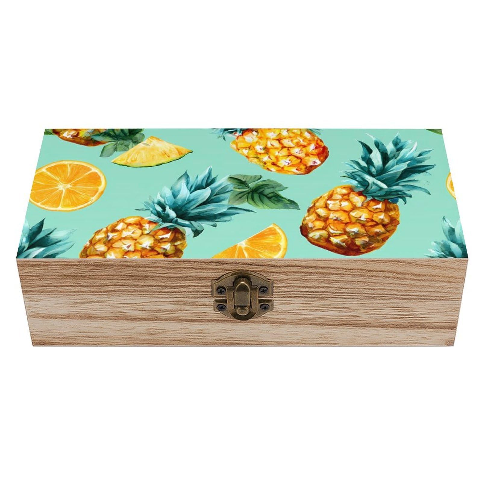 HLBSDM Pines Cut Fruit Wooden Storage Box Craft Memory Keepsake Treasure Chest Box Jewelry Organizer