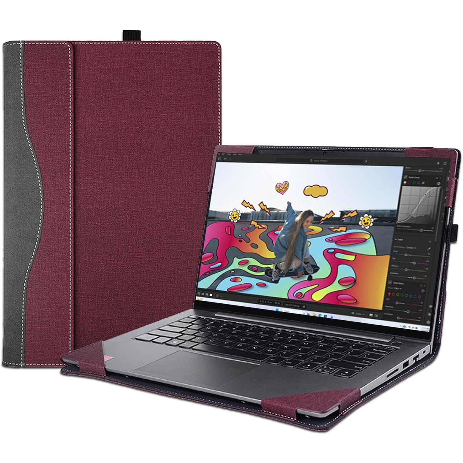 Funda protectora para portátil Lenovo IdeaPad Slim 3 15IRH10 15AHP10 15IRH10R de 15.3 pulgadas y para IdeaPad Slim 5 15IRH9R 15ARP10 (15 pulgadas, Gen 10), funda protectora de piel sintética separable