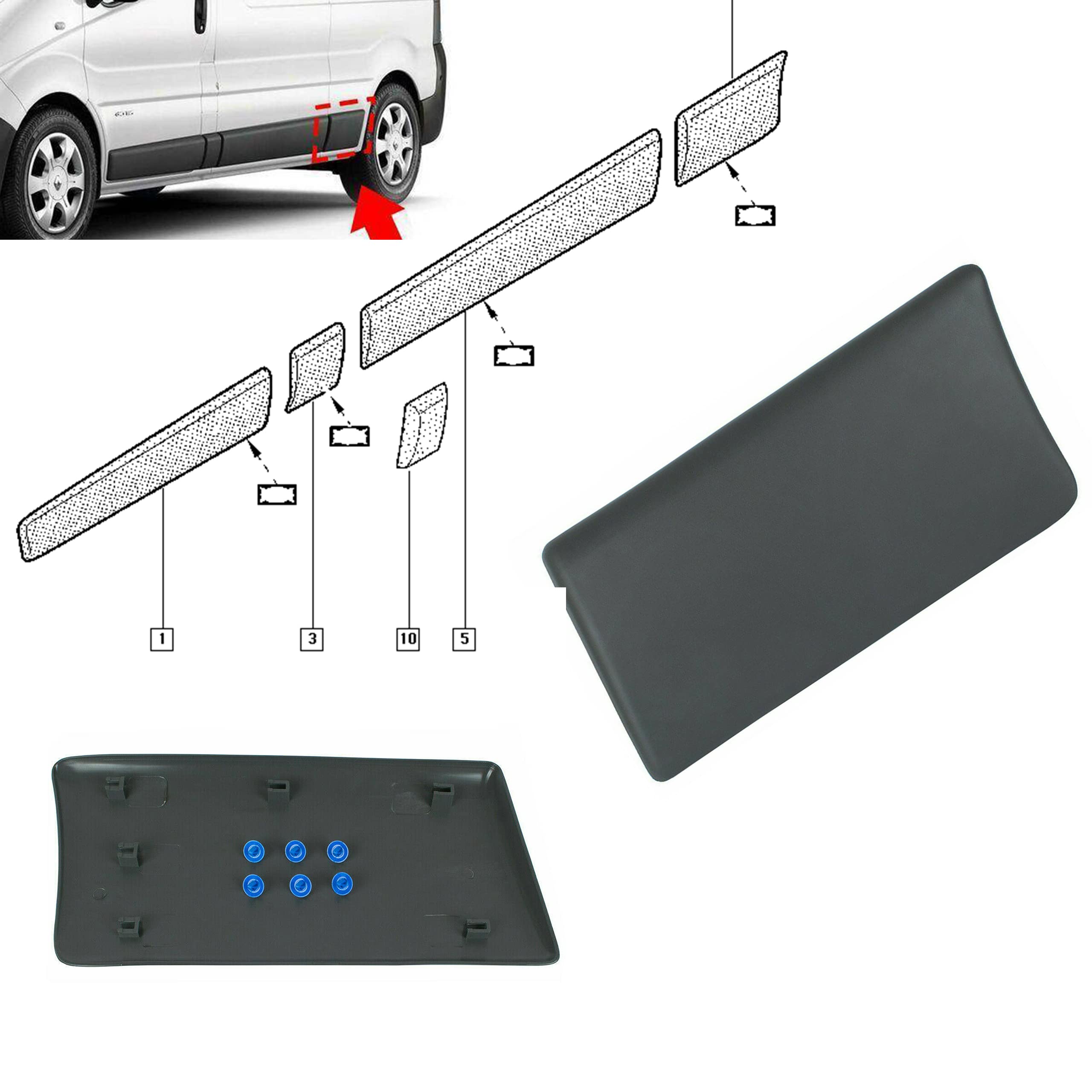 Pannello Rivestimento Portiera Fiesta | MKAREPART Per Montante Posteriore Sinistro | 1473676 - Foto 4