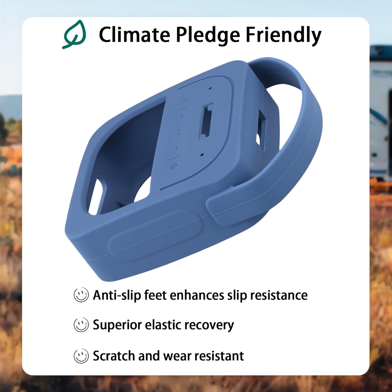 for Bose New SoundLink Micro 2nd Gen Portable Bluetooth Speaker Silicone Protective Case, Portable Travel Case with Carabiner (Blue) - co2CREA - Image 6