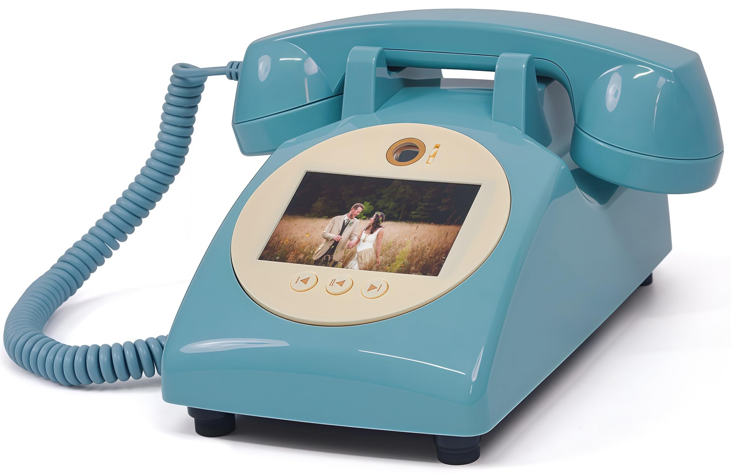 RetroVox Video- und Audio-Gästebuch – Hochzeitstelefon-Gästebuch, kreativ, einfach zu bedienen und Macht Spaß für Verlobungen, Jubiläen, Babypartys und Abschlussfeiern (C Blau)