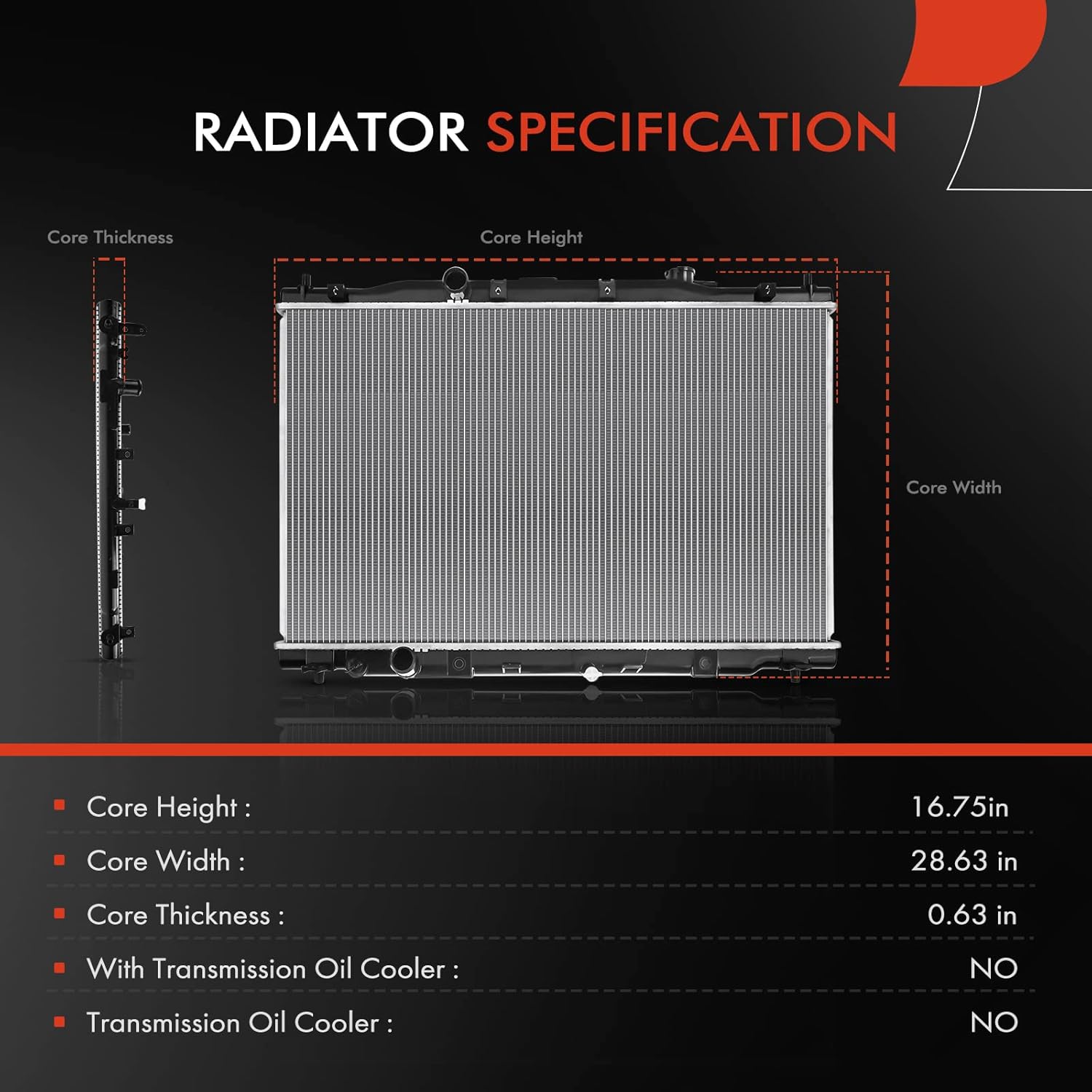 A-Premium Engine Coolant Radiator Assembly Compatible with Honda CR-V 2012 2013 2014 2015 2016, L4 2.4L